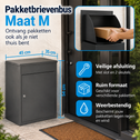 Pakketbrievenbus grijs 54 x 45 x 35 cm afsluitbaar