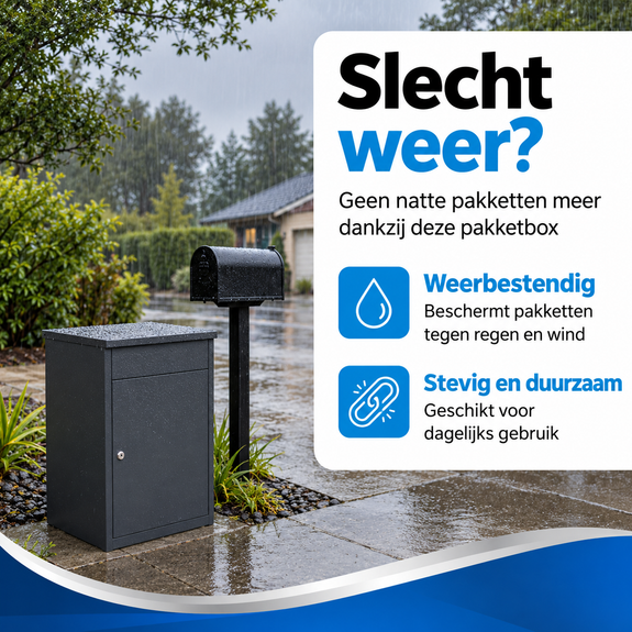 Pakketbrievenbus grijs 54 x 45 x 35 cm afsluitbaar - Afbeelding 5