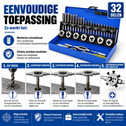 Tap- en snijset 32-delig M3 tot M12