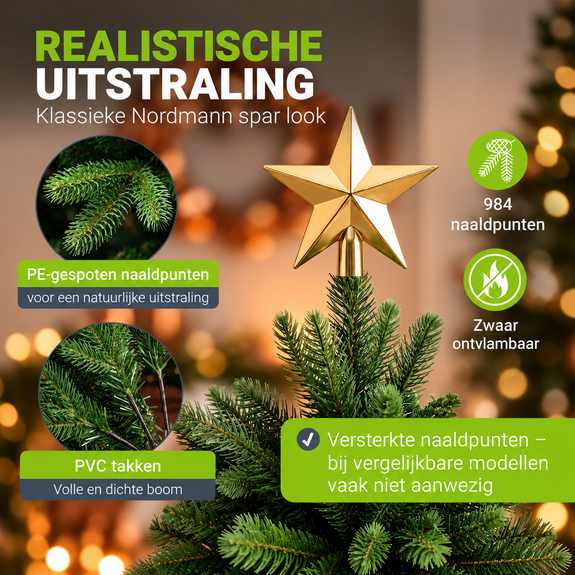 Kunstkerstboom 220 cm groen – maat XL - Afbeelding 2