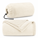 Reisdeken 150 x 200 cm beige – 2-in-1 deken en kussen