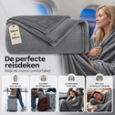 Reisdeken 150 x 200 cm grijs – 2-in-1 deken en kussen