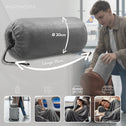 Reisdeken 150 x 200 cm grijs – 2-in-1 deken en kussen