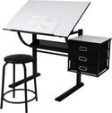 Schrijftafel - tekentafel - werktafel - belasting tot 60 kg - met kruk