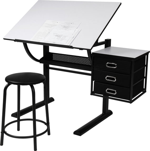 Schrijftafel - tekentafel - werktafel - belasting tot 60 kg - met kruk - Afbeelding 4