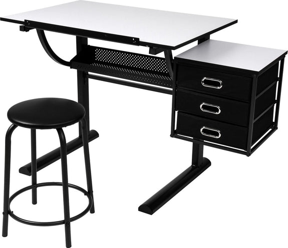 Schrijftafel - tekentafel - werktafel - belasting tot 60 kg - met kruk - Afbeelding 6