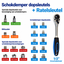 Schokdemper gereedschapset 50-delig voor veerpoot en toplager