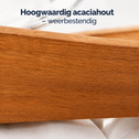 Serveerwagen van acaciahout met wielen