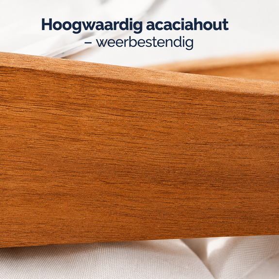 Serveerwagen van acaciahout met wielen - Afbeelding 3