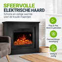 Elektrische kachel - sfeerhaard - Rechthoekig - 2000 Watt - Zwart - Vuureffect