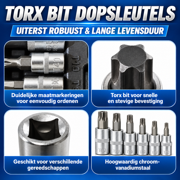 Torx dopsleutelset 18-delig – 1/4 en 1/2 inch - Afbeelding 5