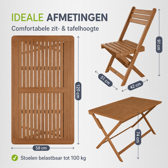 Tuinmeubelset Rimini van acaciahout - Afbeelding 4