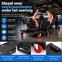Verrijdbaar werkplaatsligbed met opbergvak zwart