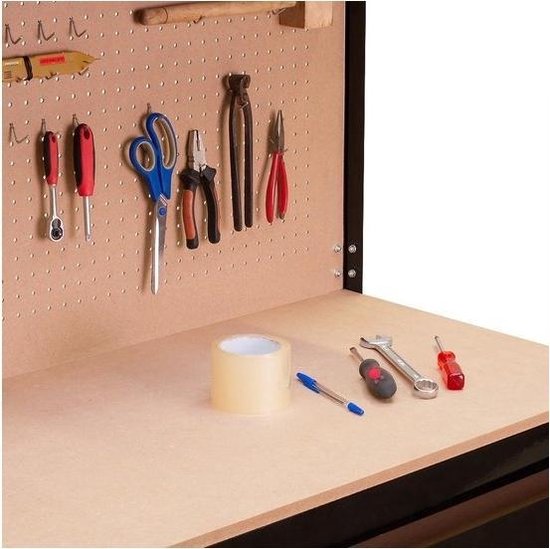 Werkbank/werktafel - Metaal / MDF - Incl. ophangwand & lade - Afbeelding 3