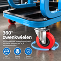 Werkplaatskruk op wielen met opbergbak – 120 kg blauw