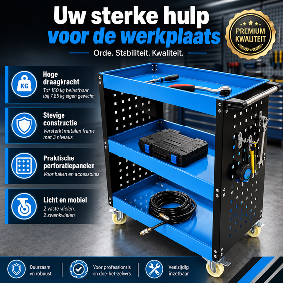 Werkplaatswagen met gereedschapswand – 100 kg - Afbeelding 3