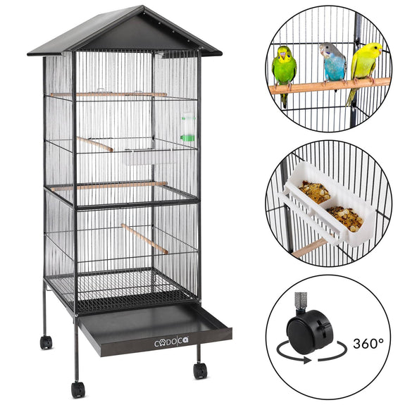 Vogelkooi XXL met standaard en wielen - Afbeelding 2