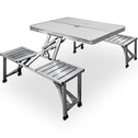 Opvouwbare campingtafel met 4 zitplaatsen - zilver