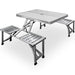 Opvouwbare campingtafel met 4 zitplaatsen - zilver