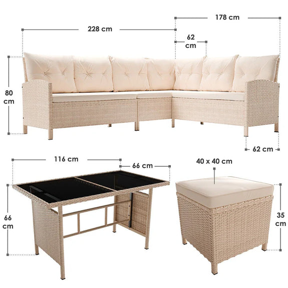 Loungeset Manacor - Creme / Zand - Incl. Kussens - Afbeelding 10