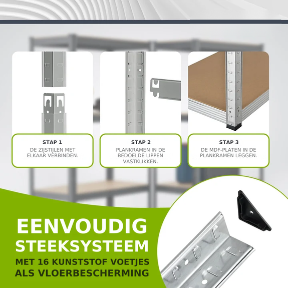 Stellingkast / Opbergkast - Basic - 200 x 100 x 60 cm - Afbeelding 9