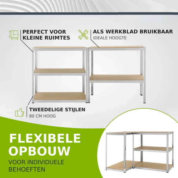 Stellingkast / Opbergkast - Basic - 200 x 100 x 60 cm - Afbeelding 5