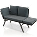 2-in-1 polyrattan tuinbank Calvia met ligfunctie