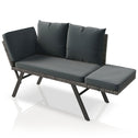 2-in-1 polyrattan tuinbank Calvia met ligfunctie