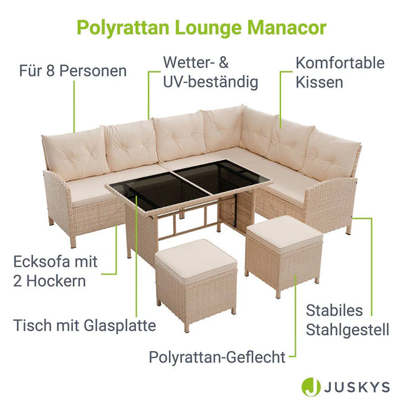 Loungeset Manacor - Creme / Zand - Incl. Kussens - Afbeelding 8