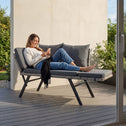 2-in-1 polyrattan tuinbank Calvia met ligfunctie