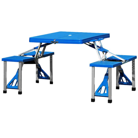 Opvouwbare campingtafel met 4 zitplaatsen - blauw - Afbeelding 6