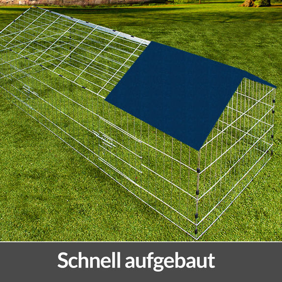Konijnen- en kippenren 180 x 75 x 75 cm met zonwering - Afbeelding 9
