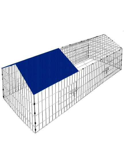 Konijnen- en kippenren 180 x 75 x 75 cm met zonwering - Afbeelding 10