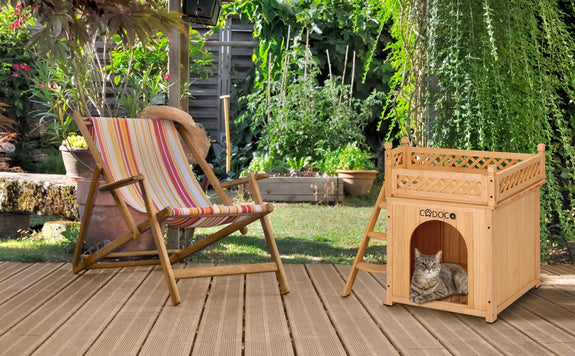 Kattenhuis van hout FSC-gecertificeerd - Afbeelding 1