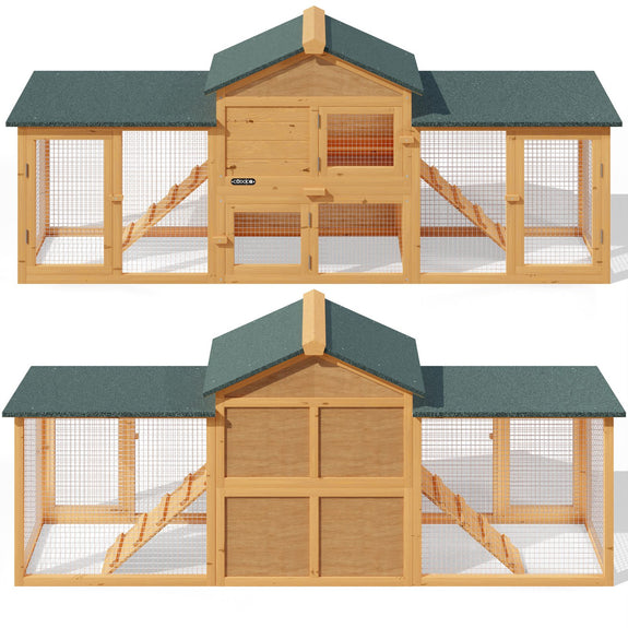 Konijnenhok 2 verdiepingen 204 x 45 x 84 cm - Afbeelding 2