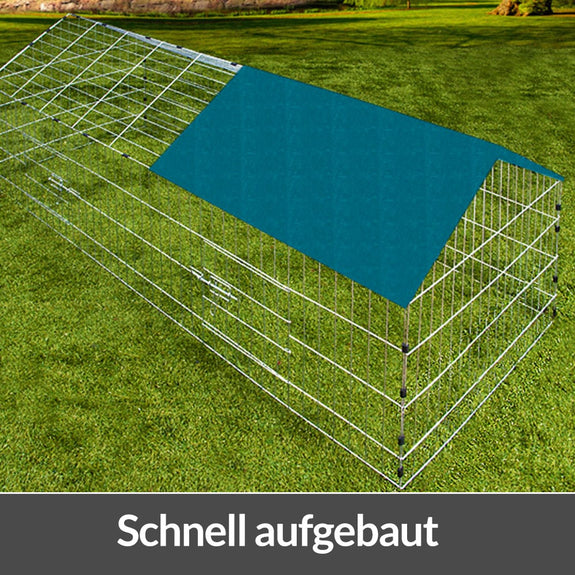 Konijnen- en kippenren 180 x 75 x 75 cm met zonwering - Afbeelding 15