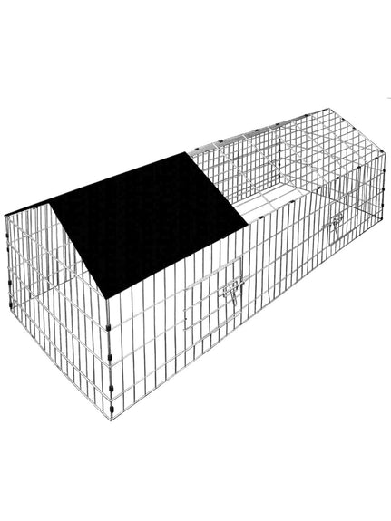 Konijnen- en kippenren 180 x 75 x 75 cm met zonwering - Afbeelding 1
