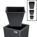 Polyrattan Bloempot Set van 3 Zwart