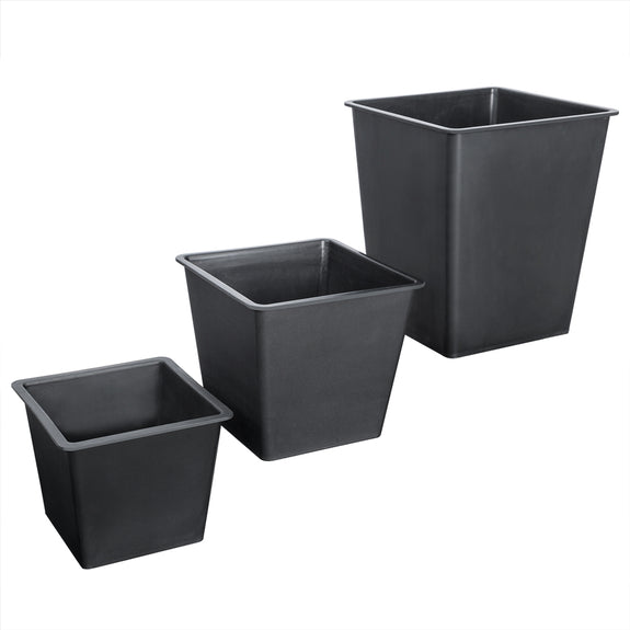 Bloempot / Plantenbak Set - Polyrattan - Set van 3 - Zwart - Afbeelding 4