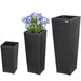 Polyrattan Bloempot Set van 3 Zwart