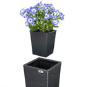 Polyrattan Bloempot Set van 3 Zwart