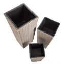 Polyrattan Bloempot Set van 3 Creme