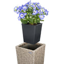 Polyrattan Bloempot Set van 3 Creme