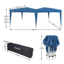 Vouwpaviljoen 3 x 6 m met UV 50+ - blauw