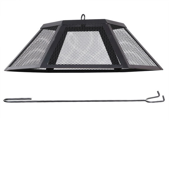 Zeshoekige vuurkorf met deksel - 70 x 60,5 x 62,5 cm - Afbeelding 6