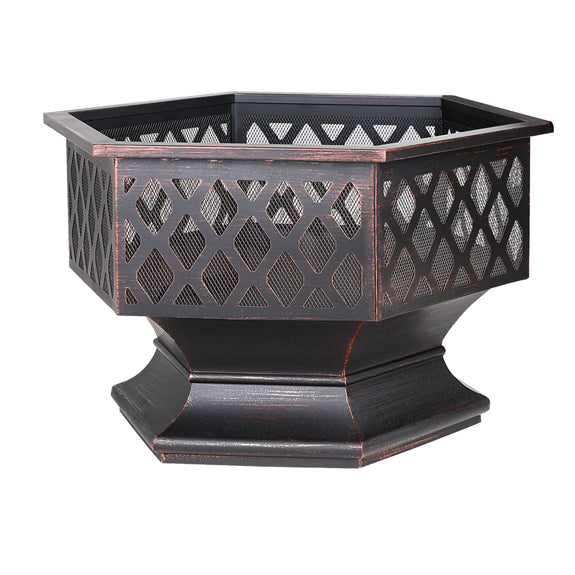 Zeshoekige vuurkorf met deksel - 70 x 60,5 x 62,5 cm - Afbeelding 7