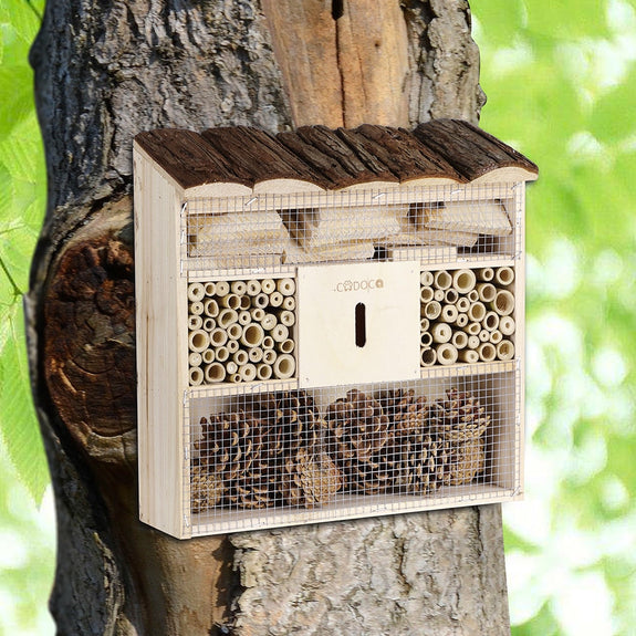 Insectenhotel van hout 30,5 x 9,5 x 31 cm - Afbeelding 3