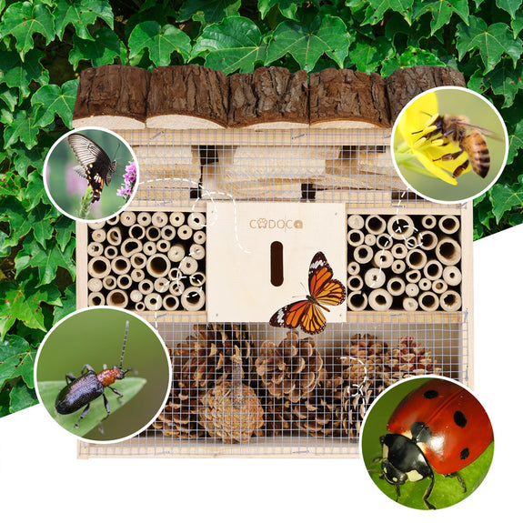 Insectenhotel van hout 30,5 x 9,5 x 31 cm - Afbeelding 8