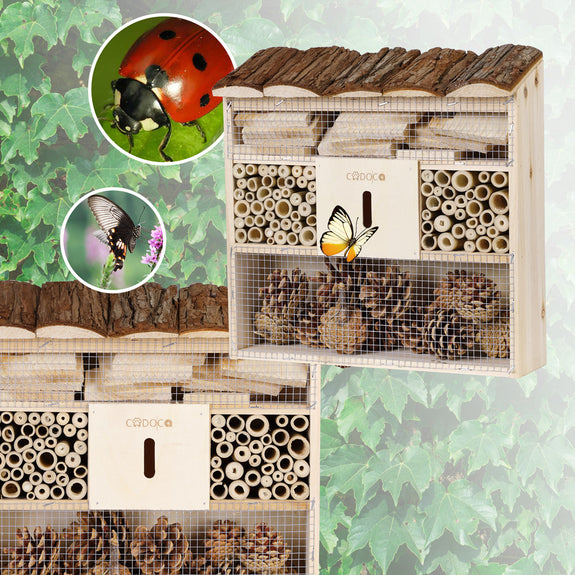 Insectenhotel van hout 30,5 x 9,5 x 31 cm - Afbeelding 9