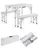 Inklapbare campingtafelset 3-delig - wit